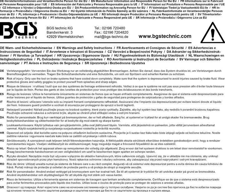 Image du produit BGS Adaptateur de purgeur de freins E20