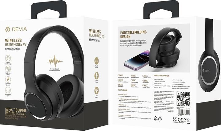 Productafbeelding Devia Bluetooth hoofdtelefoon Kintone zwart (Draadloze)