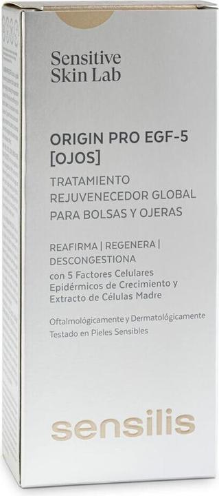 Actual product image Sensilis Origin Pro EGF-5 Eye Contour Anti-Puffiness and Dark Circles Regenerating Softening Protect (Eye Care Cream, 15 ml, Day + Night)