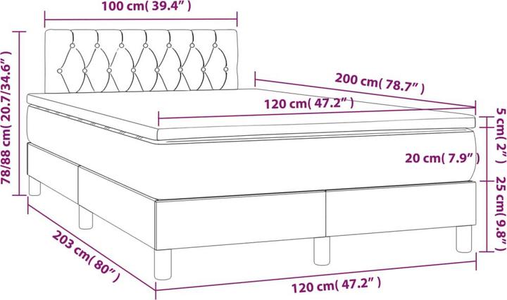 Immagine prodotto vidaXL Boxspringbett (120 x 200 cm)