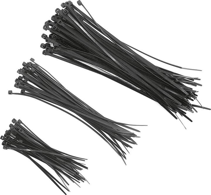 Actual product image Easy Work EW Cable tie set 75-pcs black (Plastic cable ties, 218 mm, 75 pcs.)