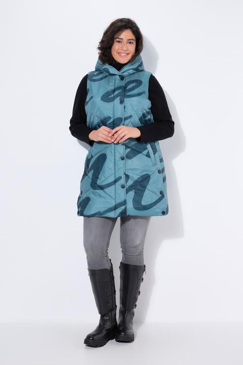 Image du produit Ulla Popken Doudoune matelassée HYPRAR sans manches, matière déperlante recyclée, motif léopard (54)