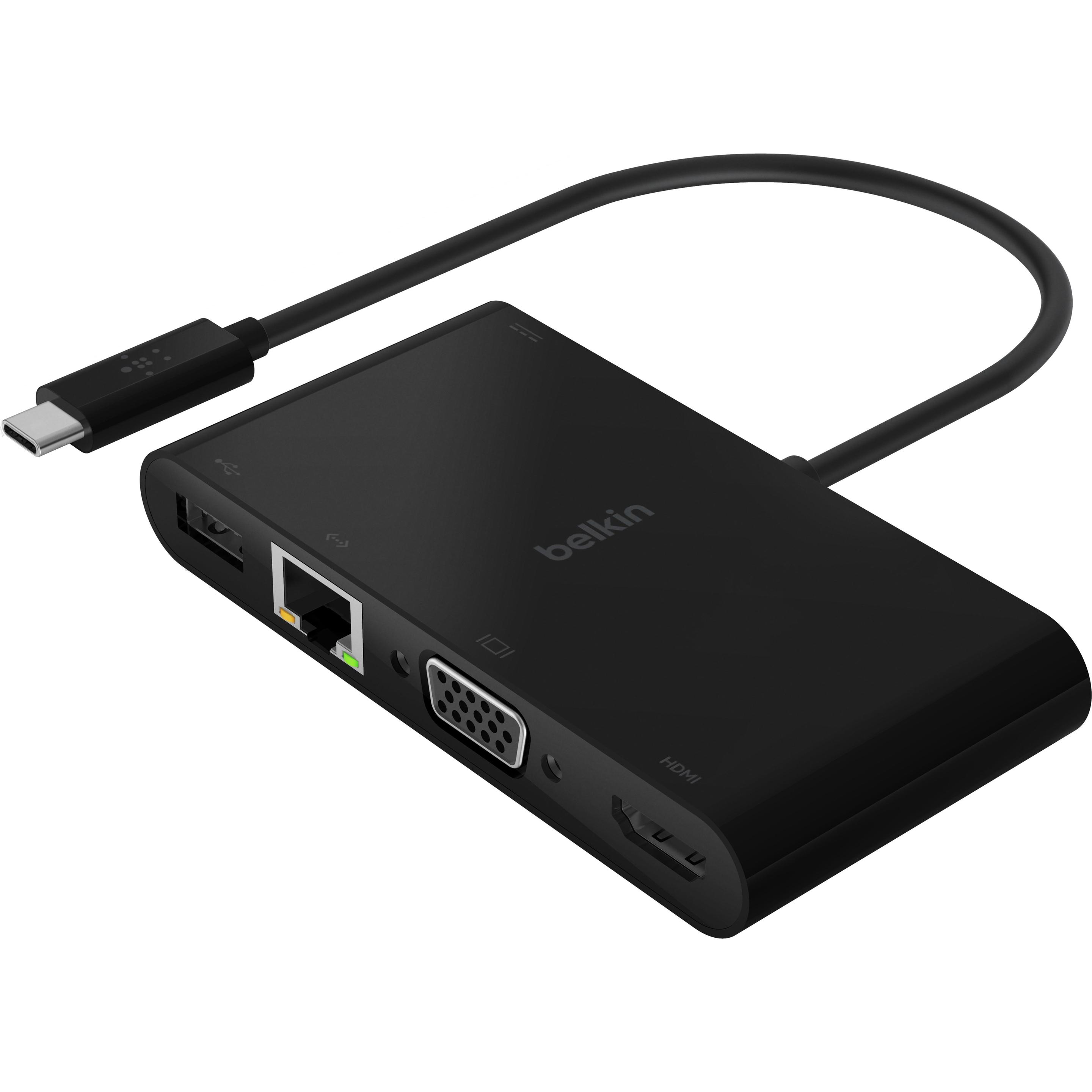 Belkin Multimedia (USB-C, 1 Ports), Dockingstation + USB Hub, Schwarz