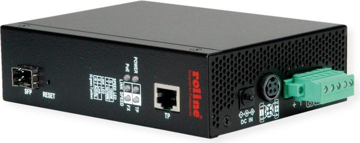 Actual product image Roline Industrial converter Gigabit Ethernet - Dual Speed 100/1000 Fibre, with PoE function