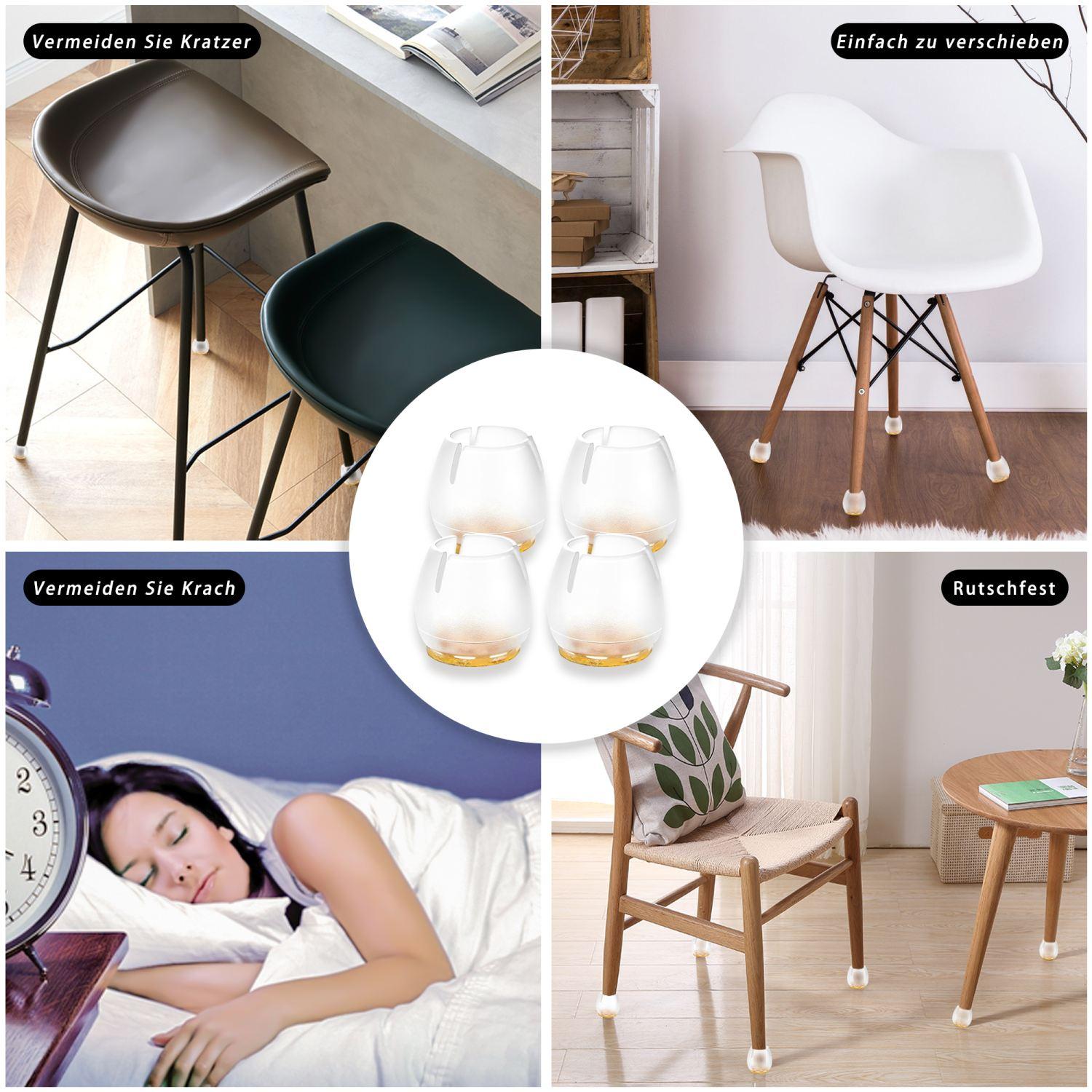 Thumbnail - Intirilife, Möbelgleiter + Schutzpuffer, Stuhlfusskappen (Steckgleiter, 40 Stück)