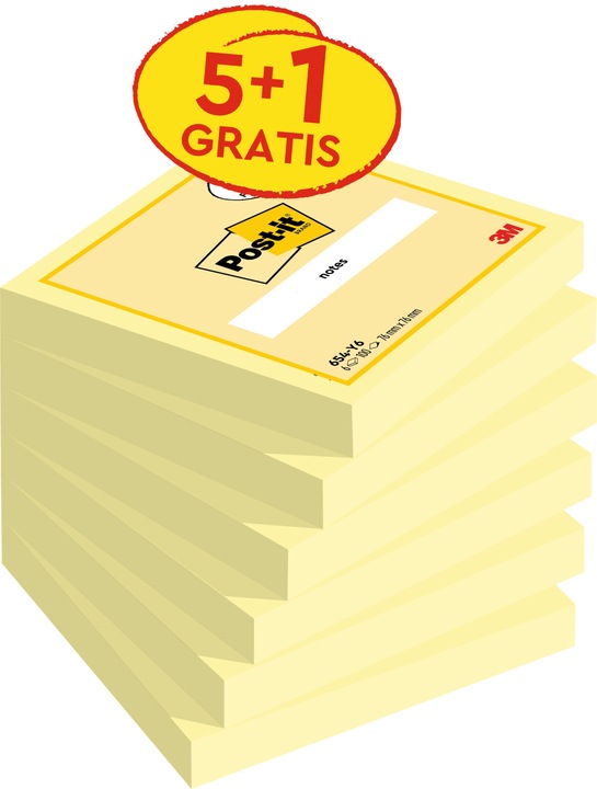 Produktbild Post-it Haftnotzien 5 + 1 (76 x 76 mm)