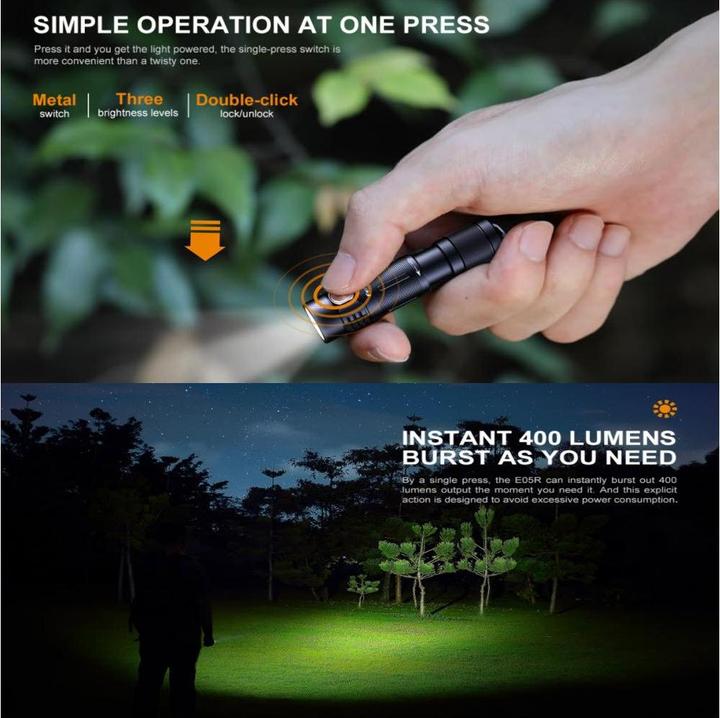 Actual product image Fenix E05R (6.80 cm, 400 lm)