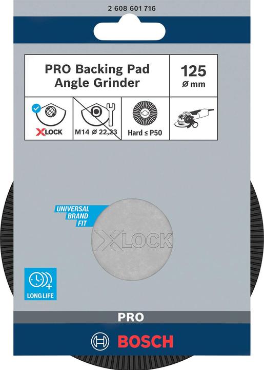 Produktbild Bosch Professional Zubehör PRO Backing Pad X-Lock, hart, 125 mm, hart (P60)