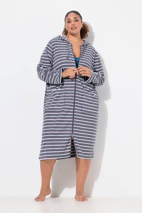 Actual product image Ulla Popken Striped Terrycloth Bathrobe (68)