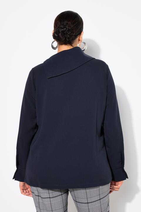 Immagine prodotto Ulla Popken Blusa di acetato con collo da camicia asimmetrico e maniche lunghe (42, 44)