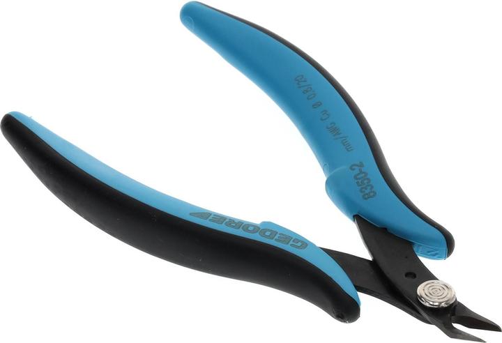 Produktbild Gedore Miniatur Elektronik-Seitenschneider für 0,8 mm Kupferdraht, Stahl, Schwarz/Blau (133 mm)