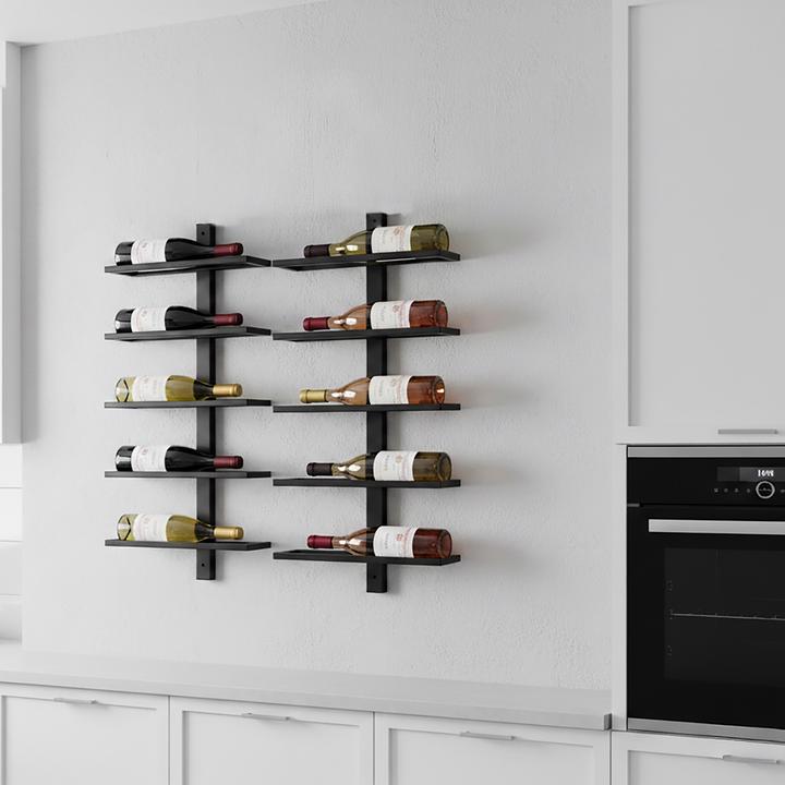 Actual product image Relaxdays wall-mount wine rack (10 bottles, 10 x 10 x 116.50 cm)