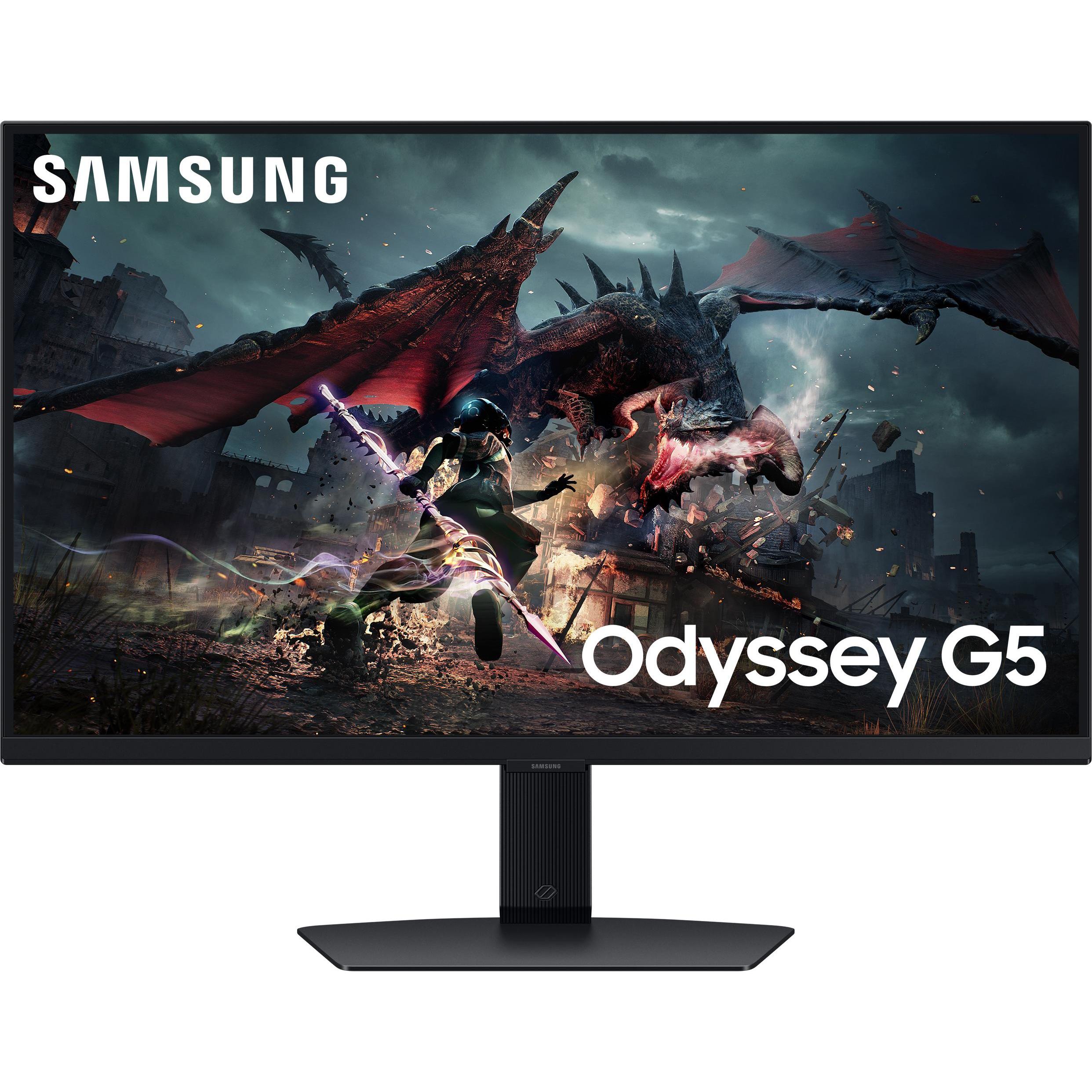 Samsung Nero Odyssey G5 Ls27dg502euxen - Qhd - 1 Ms - 180 Hz - 27 Pollici (Ls27dg502suxen) (2560 X 1440 Pixel, 27"), Monitor,