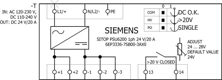 Produktbild Siemens DIN Rail Power Supply 24V 20A 480W
