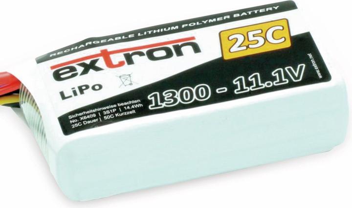 Produktbild Extron Modellbau LiPo Pack Extron X2 1300 mAh 11,1V 25C (XT60) (1300 mAh, 11.10 V)