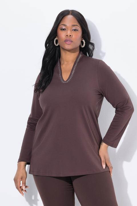 Produktbild Ulla Popken Shirt, A-Linie, Kelchkragen, Langarm, Pima Cotton (58)