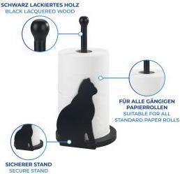 Immagine prodotto Wenko Papierrollenhalter Katze passend für haushaltsübliche Küchenrollen