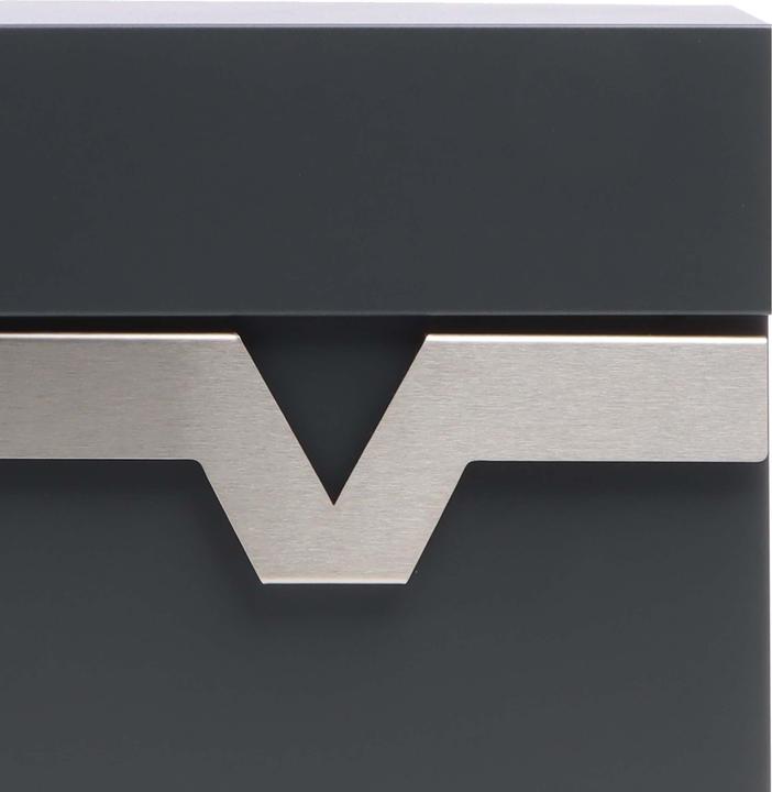 Produktbild XPOtool Briefkasten V60 Anthrazit 370x105x370mm Soft Close Zeitungsfach Stahl