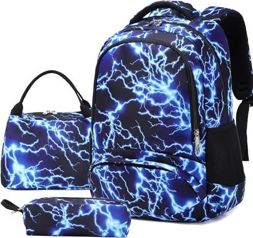 Only-Bags.Store Schultaschen Set mit Lunchpaket Federmäppchen Teenager Schulrucksack