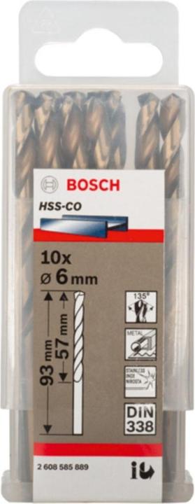 Produktbild Bosch Professional Zubehör PRO Stainless Steel HSS-Co Spiralbohrer, 6 x 57 x 93 mm (6 mm)