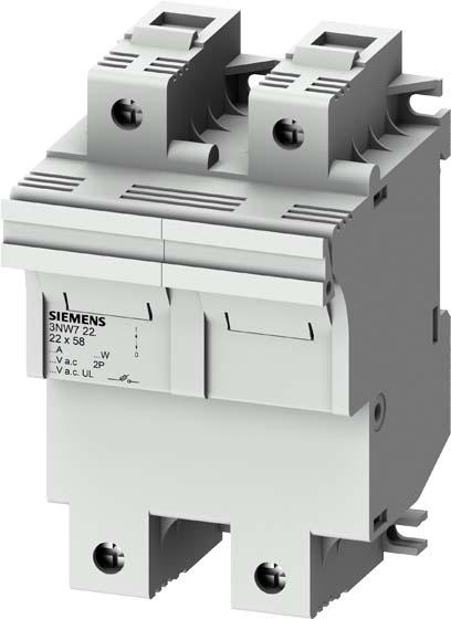 Produktbild Siemens SIEM 3NW7221 Einbausicherungssockel f. Zylinder-SicherungseinsÃ¤tze Gr.22x58mm (100 A)