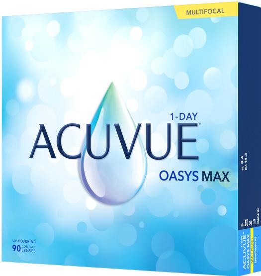 Actual product image Acuvue Oasys Max 1-Day Multifocal (-0.5, Daily lens, 90 Piece, Multifocal)