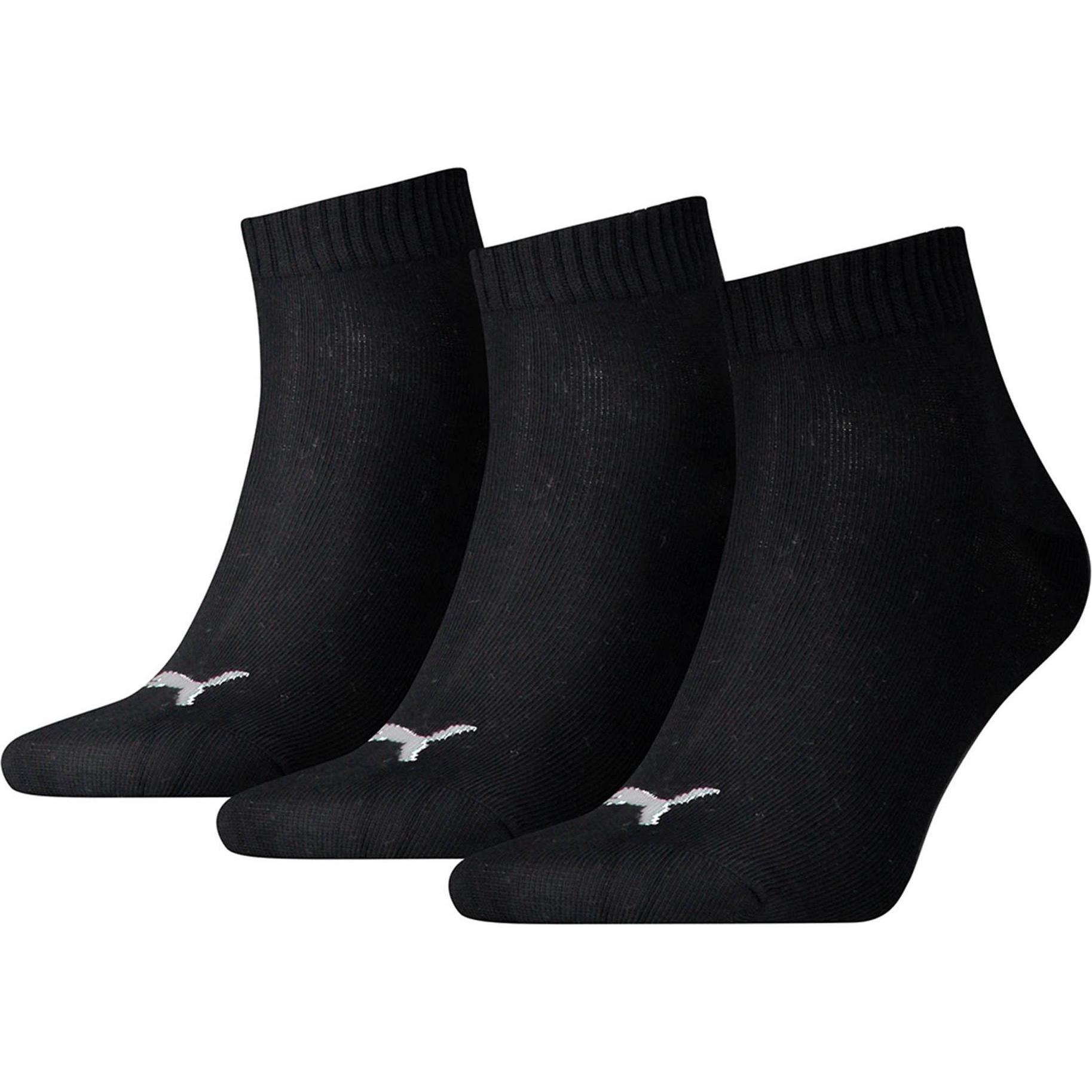 Puma, Damen, Socken, Viertel Ebene, Schwarz, (3er Pack, 47 - 49)