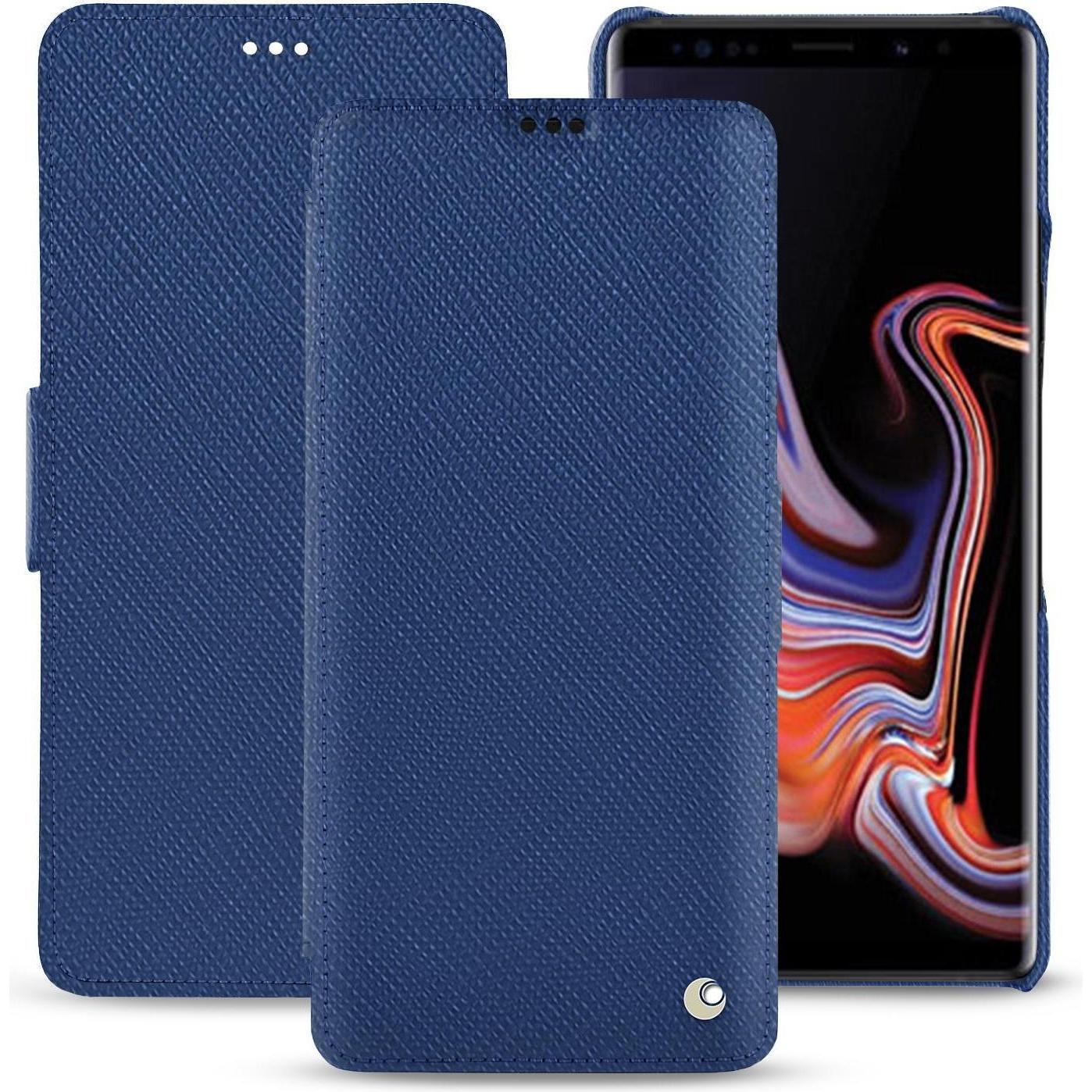 Noreve Lederschutzhülle horizontal (Samsung Galaxy Note 9), Smartphone Hülle, Blau