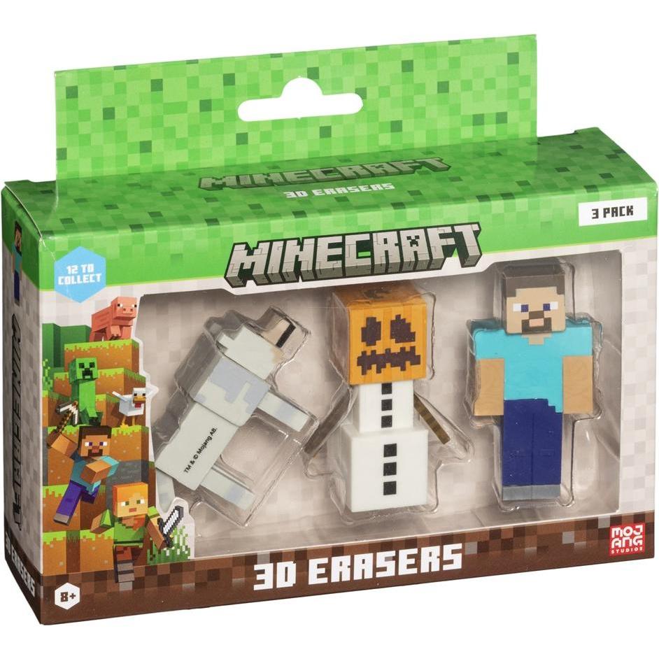 HP Minecraft 3d Erasers - 3 Pack Ver.B