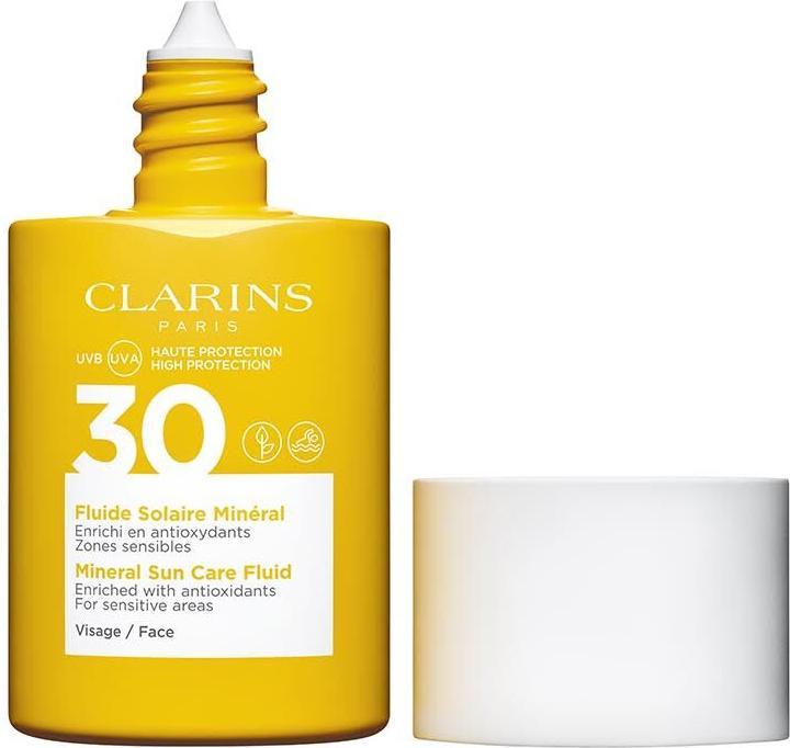 Image du produit Clarins Sun - Fluide Solaire Minéral Visage SPF30 (Crème solaire visage, SPF 30, 30 ml, 62 g)