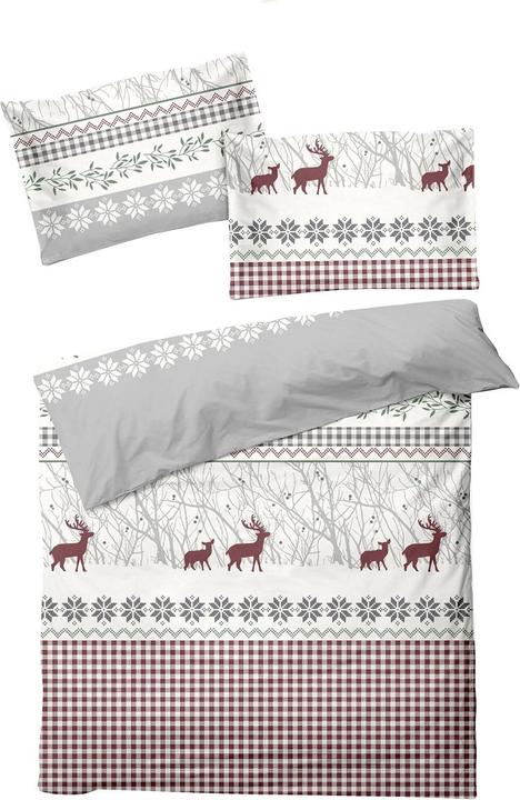 Produktbild Traumschlaf Hirsche grau (Bettwäsche Set, 160x210 cm + 65x100 cm)