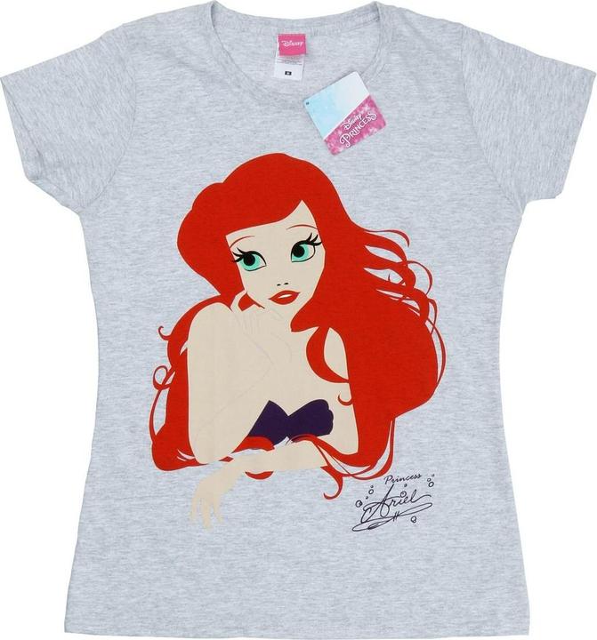 Actual product image Disney Princess Womens/Ladies The Little Mermaid Ariel Silhouette Cotton T-Shirt (S)