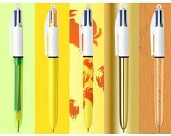 Produktbild Bic 4-Farben-Kugelschreiber 4 Colours bunt, Schreibfarbe: blau, rot, grün, schwarz, pink, violett, t (1x)
