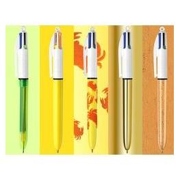 Bic, Schrijfpennen, 4-Farben-Kugelschreiber 4 Colours Bunt, Schreibfarbe, Blau, Rot, Grün, Schwarz, Pink, Violett, T (Blauw, Groen, Paars, Rood,