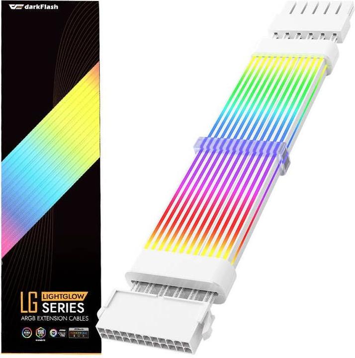 Produktbild Darkflash Tech LG01 24 PIN ARGB Extension Cable (white) (18.30 cm)