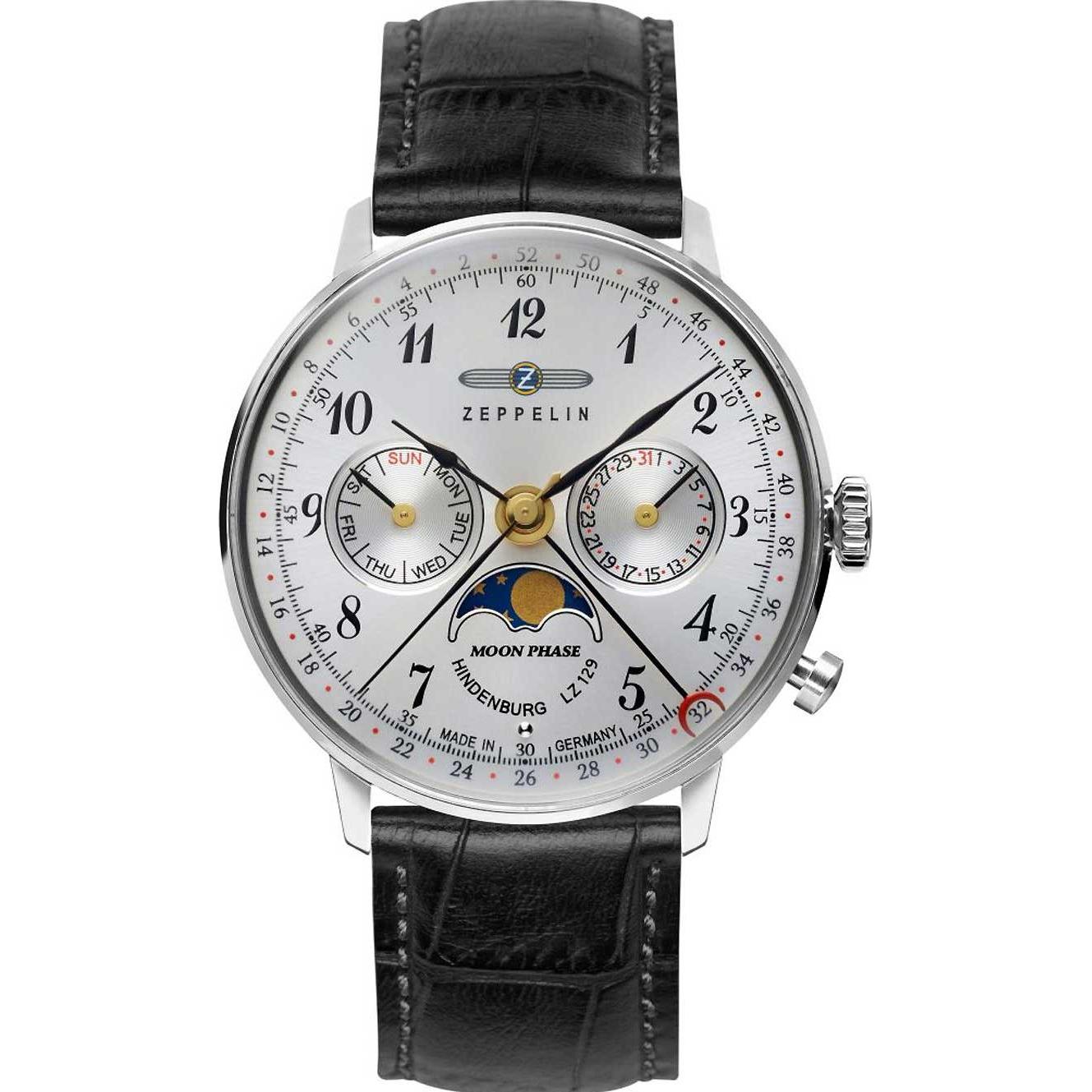 Zeppelin, Armbanduhr, LZ129, Silber, (Chronograph, 36 mm)