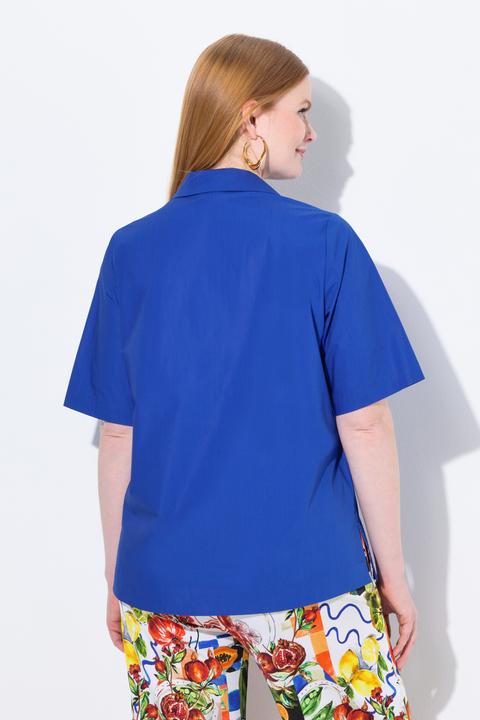 Produktbild Ulla Popken Bluse, A-Linie, Zierfalte, Polokragen, Halbarm (50, 52)