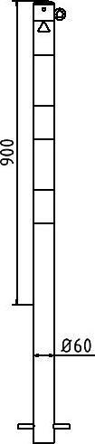 Actual product image kaiserkraft Barrier post, Ø 60 mm, white / red