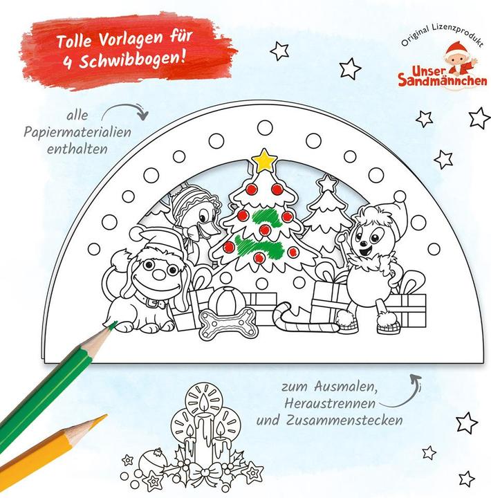 Produktbild Unser Sandmännchen Schwibbogen Mal- und Bastelbuch
