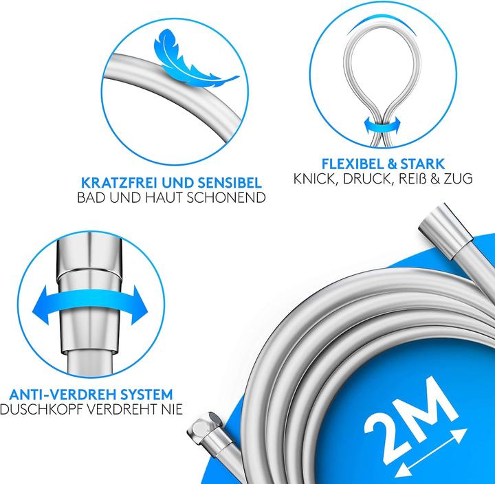 Actual product image Lyvanas Shower head with hose and holder (5 Beam types)