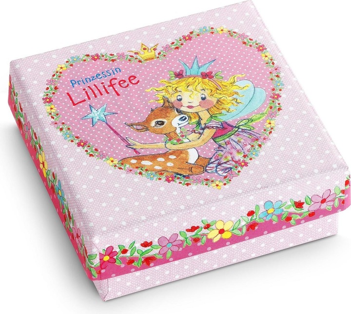 Produktbild Prinzessin Lillifee Halskette für Mädchen, Edelstahl IP Gold, (synth.) Zirkonia | Krone (Edelstahl, Textil, 35 cm)