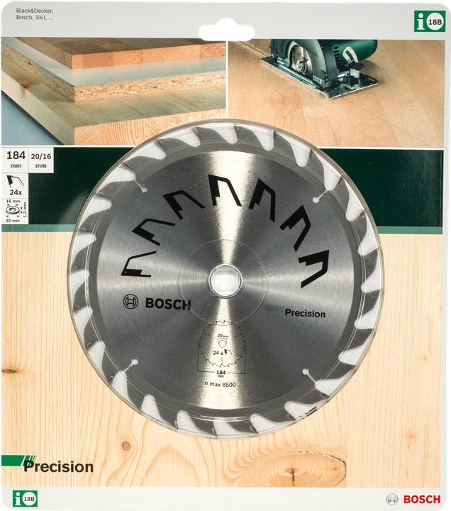 Produktbild Bosch Zubehör Kreissägeblatt PRECISION D= 184 mm Bohrung= 16 mm Z= 24
