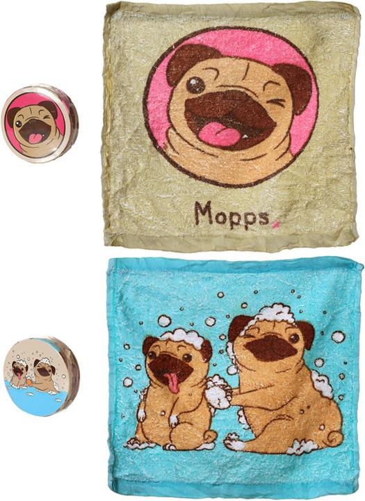 Puckator Serviette de voyage compressée du chien de Mops Gant de toilette