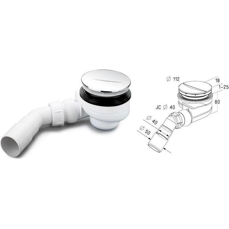 Nicol, Siphon, Drain For Shower Trays Turboflow Tb90s