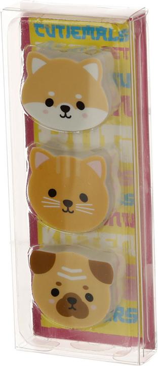 Image du produit Puckator Set de 3 gommes pour chien Mops, Chat, Shibu Inu