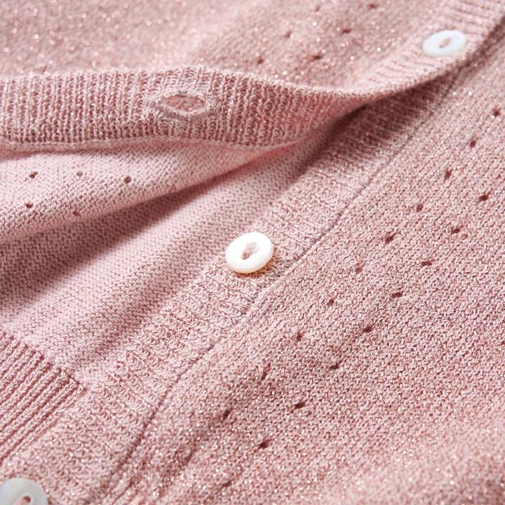 Actual product image vidaXL Children's cardigan pale pink 128,Material: 97 % cotton. 3 (128)