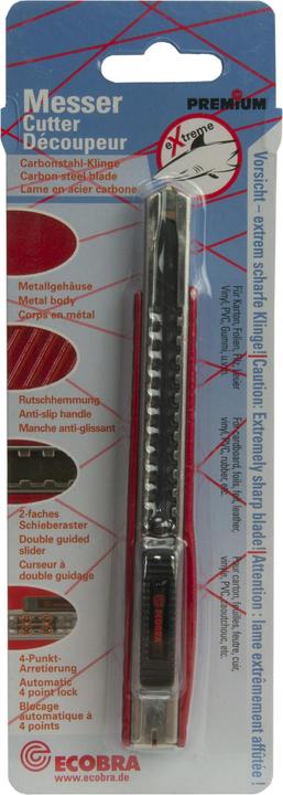 Produktbild Ecobra Cutter Premium inox 9mm 770325 rot/schwarz (Cutter)