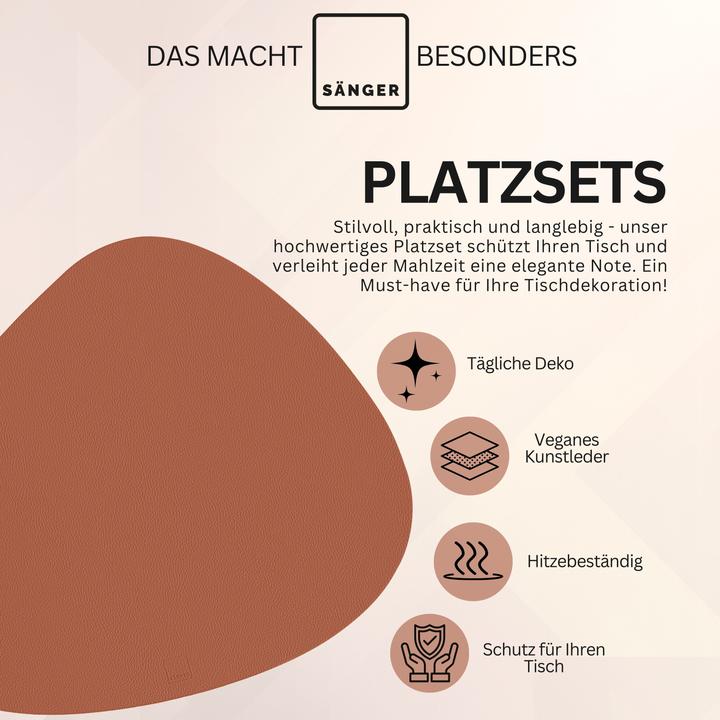 Produktbild Sänger Geschirr Platzset organisch, Anthrazit & Braun (12 x, Glasuntersetzer)