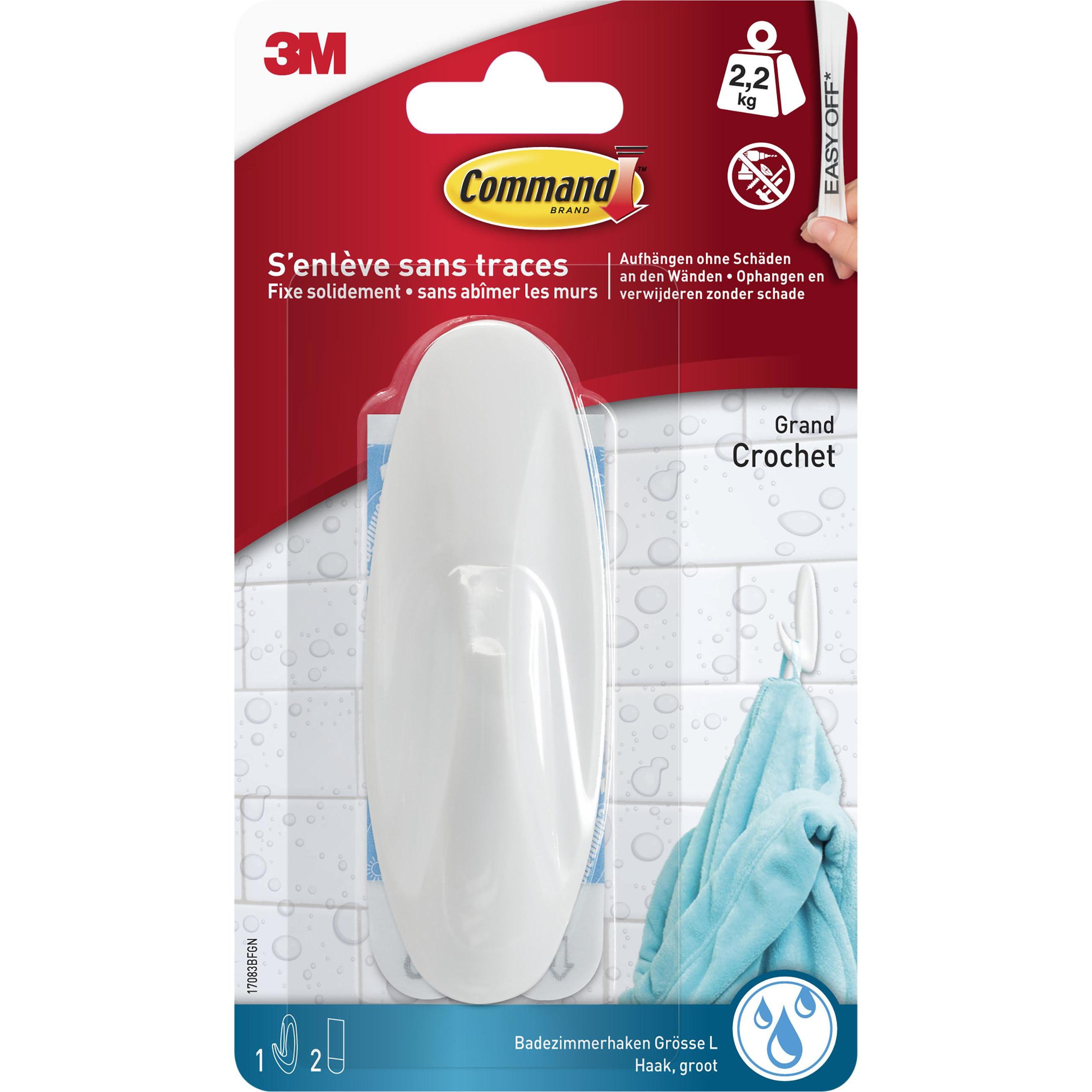Command, Klebehaken + Klebenagel, Haken Badezimmer L