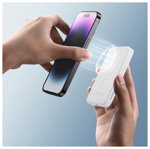 Actual product image Baseus mini power bank 5000mAh 20W + USB-C cable (20V/3A) - white (5000 mAh, 20 W, 19250 Wh)